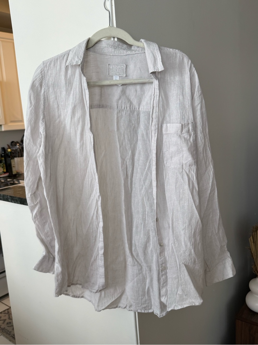 Sigrid Olsen Lightweight White Linen Shirt Jacket